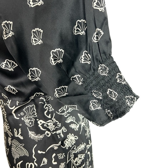 RIXO x Laura Jackson Black White Silk Maxi Dress Zadie Print Women’s SZ Medium - Picture 7 of 11